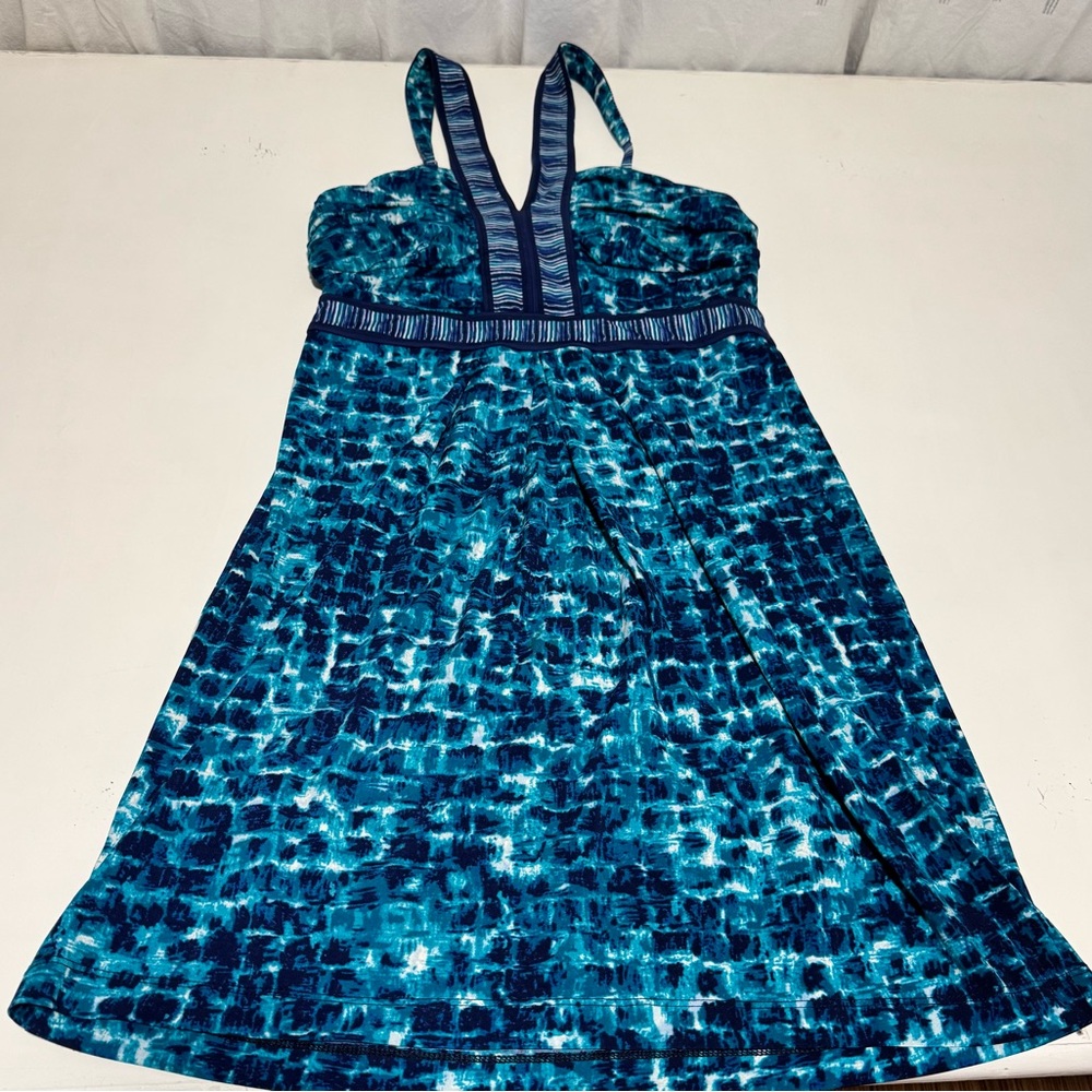 Blue and Aqua Patterned Sleeveless Dress from BCBG MAXAZARIA